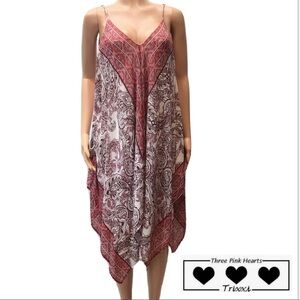 NWOT Three Pink Hearts Handkerchief Dress